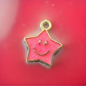 🔴 5 for $10 ONE Smiley Star Charm Pendant for Jewelry Making
